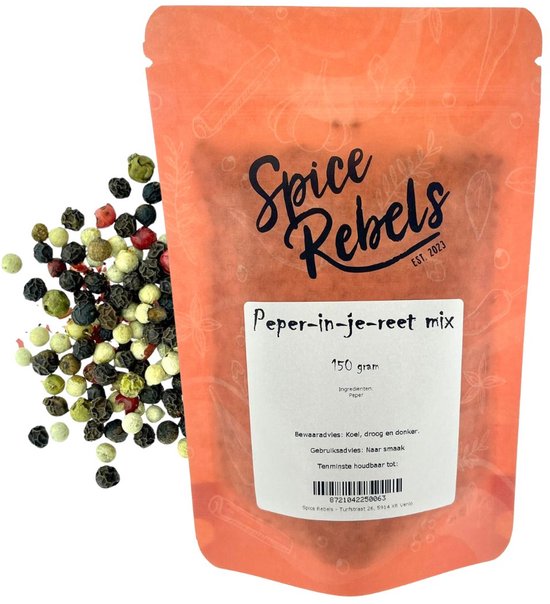 Spice Rebels - Peper-in-je-reet mix - zak 150 gram - vier seizoenen peper