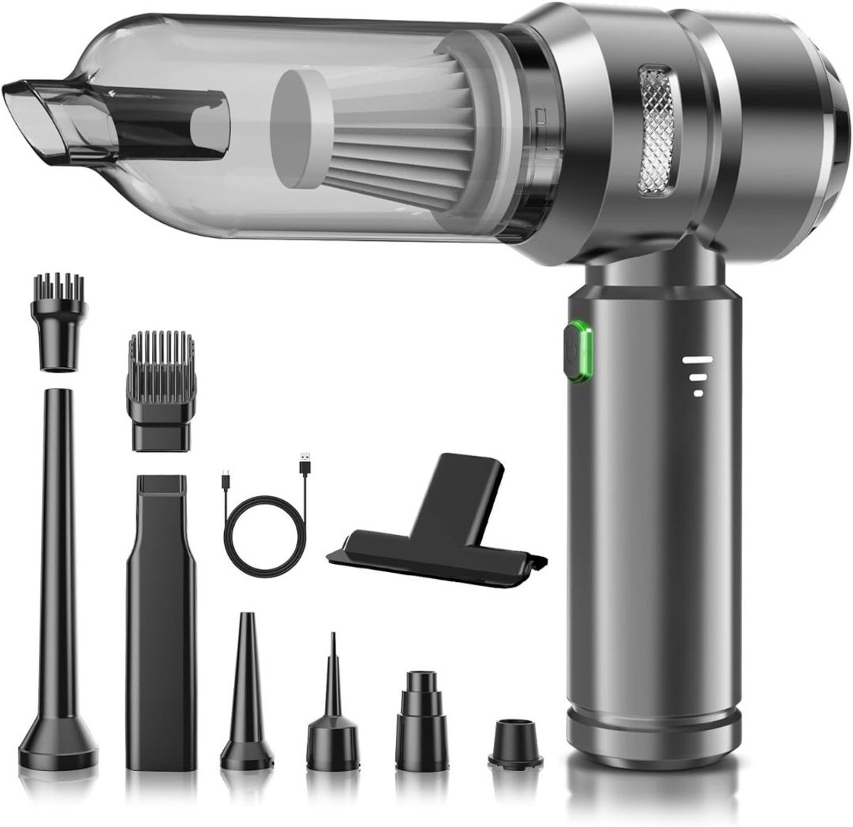 DailySupplies® Kruimeldief Draadloos - Auto Stofzuiger - Handstofzuiger - Zilver