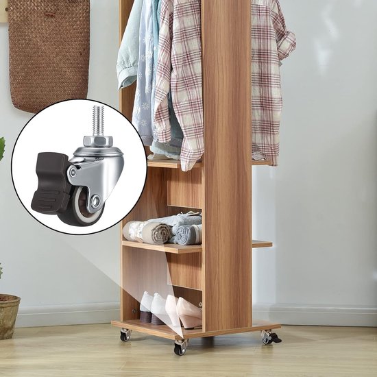 DBREAKS 8 stuks zwenkwielen, 50 mm meubelwielen, M8 transportwielen met rem, zware wielen voor meubels, zwenkwielen, draagvermogen 50 kg per rol (zwart