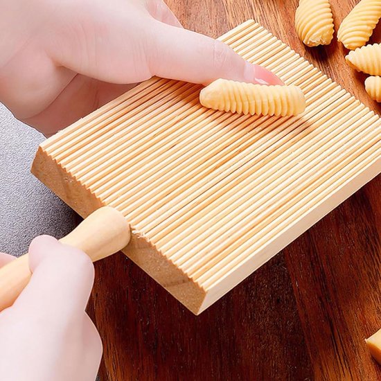 Noodle board - houten pasta tafel - gnocchi board - hand roll board - pasta sticks voor het maken van pasta — afbeelding 2