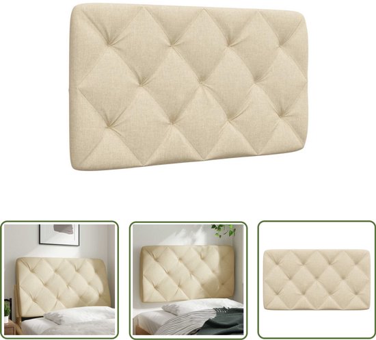 Coussin de tête de lit vidaXL - Coussin de tête de lit 80 cm, tissu couleur crème - Appuie-tête - Coin lecture - Salle TV