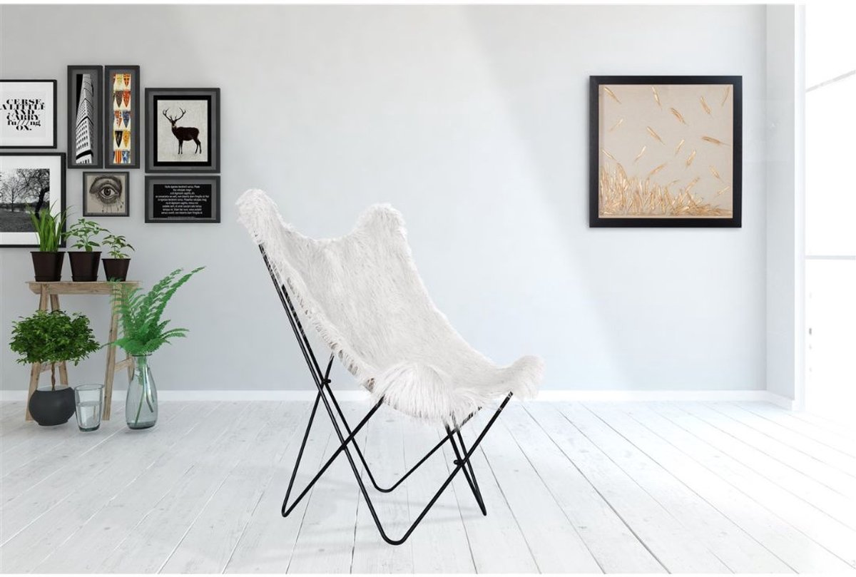 Yolo-deals - Vlinderstoel - Lynn 100 - (71x104x75cm) - Wit