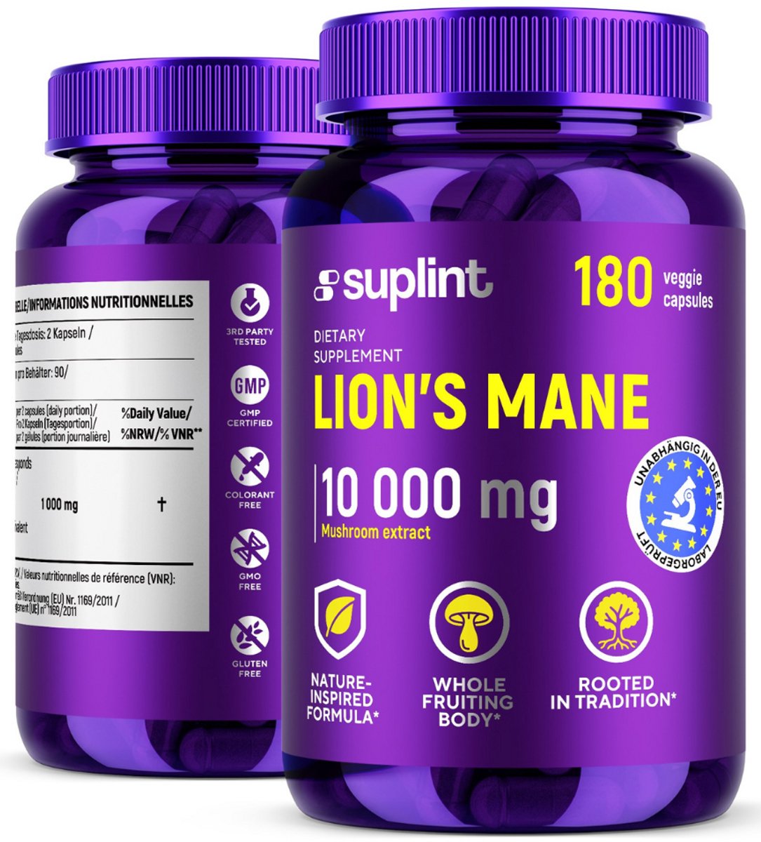 Lions Mane - Lion's Mane - Pruikzwam - Paddenstoelen Extract - 180 Capsules...