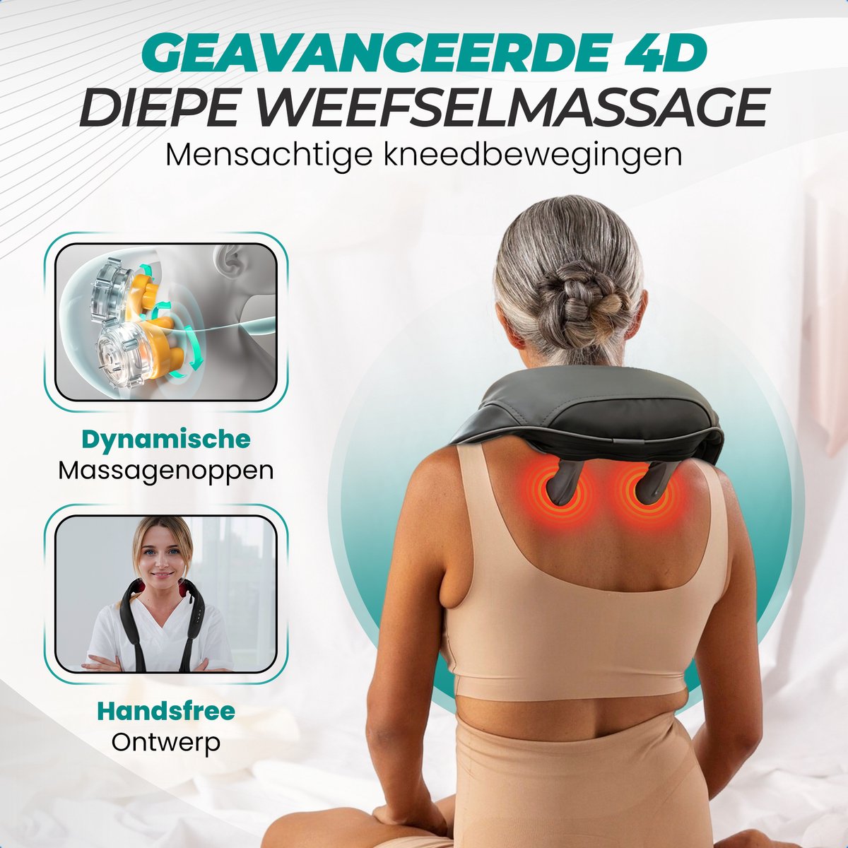 Synthesa Shiatsu Massagekussen Draadloos met - afbeelding 2