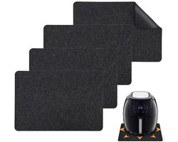 4x Air Fryer Mat 44x30cm - Hittebestendige matte - Hitte-Isolerende Placemats - Beschermmat - Hittebestendige en Vuurvaste Keukenmat voor Apparaat - Waterdicht en Antislip - Keuken Accessoire - Geschikt voor Airfryer Koffiezetapparaat Keukenblad