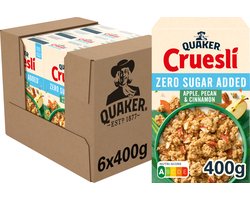 Quaker Cruesli Zero Sugar Added Apple, Pecan & Cinnamon - Ontbijtgranen - 6 x 400 gram