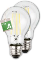 BRILONER - Ultra Efficient LED lamp - set van 2 lichtbronnen - E27 - filament verlichting - A60 - 4W - 840Lm - 2.700 K warm wit licht - Ø6cm
