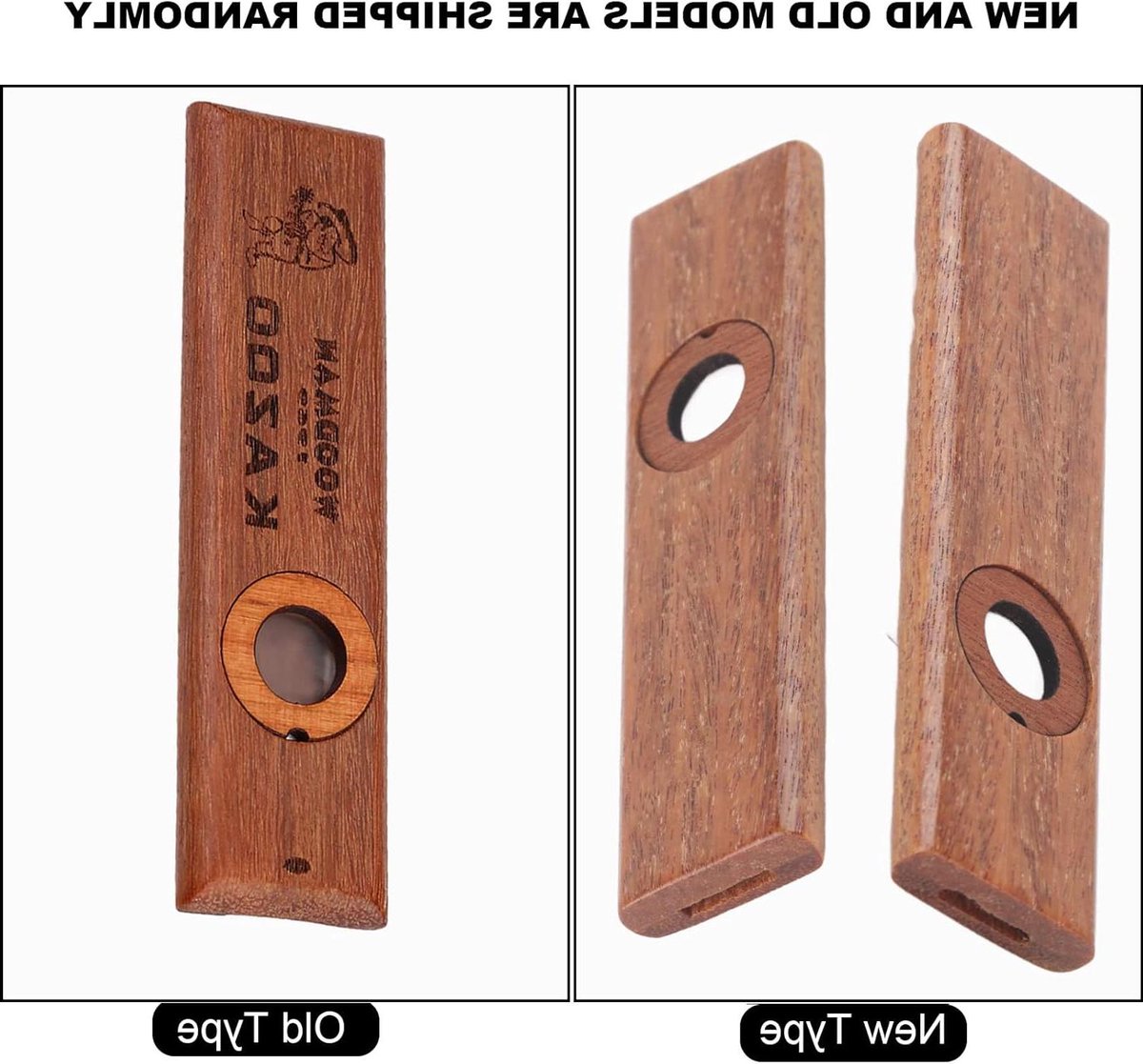 JGS Premium - Kazoo Vintage Houten Ukulele Partner Mondharmonica voor Kinderen en Beginners - Muziekinstrument voor Vrolijke Melodieën