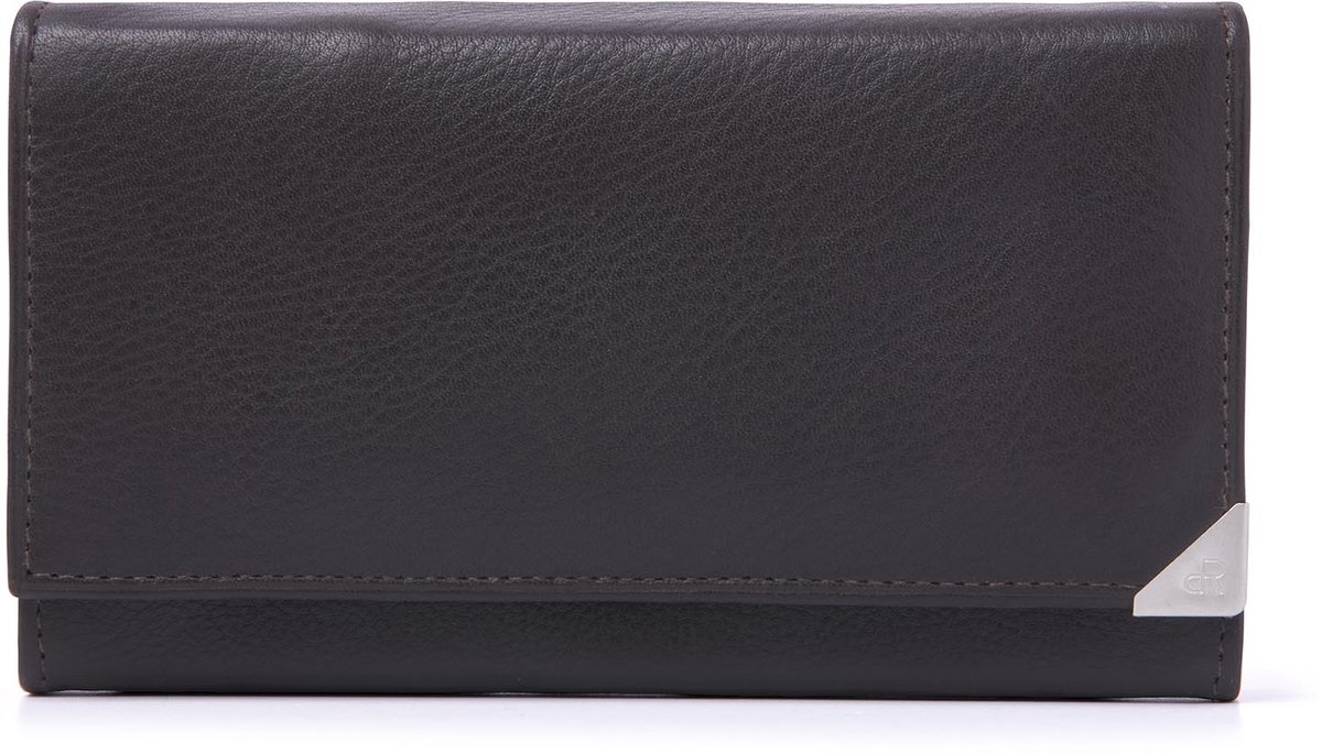 Ruime portemonnee met overslag en ritsvakken | Beurs dames | Geldbeugel dames met 7 pasjesvakken, 5 steekvakken en klassiek design | Elegante en functionele leren portemonnee voor dames | RFID-bescherming | 15178