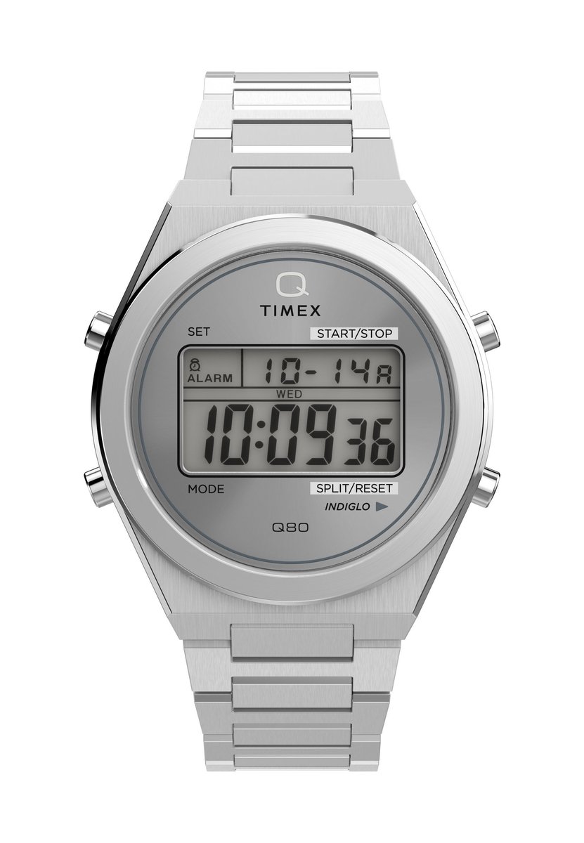 Timex Q Timex Q80 Continental Quartz Digitaal Horloge Zilveren Toon Kast: 100% Roestvrij Staal | Armband: 100%Roestvrij Staal 39 TW2Y09700AJ, TW2Y09800AJ