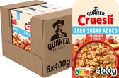 Quaker Cruesli Zero Sugar Added Strawberry & Peach - Ontbijtgranen - 6 x 400 gram
