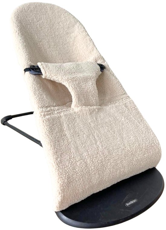 Ukje Hoes Overtrek Wipstoelhoes - Gaat OVER de bekleding van je BabyBjörn wipstoel heen - Perfecte Pasvorm - Makkelijk Wasbaar - Teddy Lichtbeige