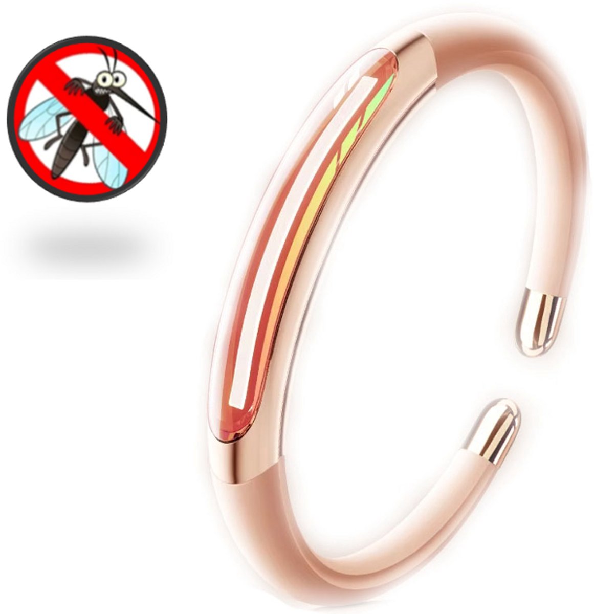 Anti-Muggen Armband met Essentiële Olie – Draagbare Muggenwerende Polsband Zonder DEET | Voor Kinderen & Volwassenen – Outdoor Muggenbeschermer, Insectenwerend, Tegen Steekmuggen-ROZE