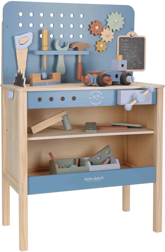 Little Dutch Werkbank - 86 x 30.5 x 44 cm als cadeau voor kind 2 jaar