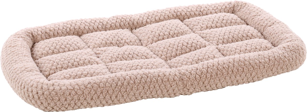 Flamingo Hondenkussen - benchkussen - extra zacht hondenkussen 70,5 x 41,5 cm - geschikt voor hondenbench en kattenkussen - jacquard rechthoekig taupe
