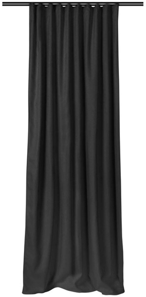 Home Style Alina Kant-en-Klaar Gordijn Zwart | 140x260 cm | Verduisterend & Thermisch | Met Haakjes | 100% Polyester 420 g/m² | Per Stuk