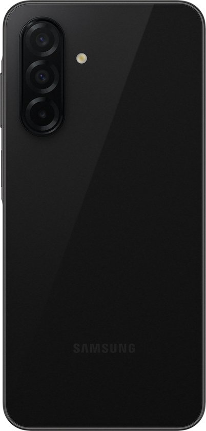 Zwarte Samsung Galaxy A26 5G achterkant met cameralens.