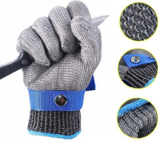 Knaak Oesterhandschoen met Binnen Handschoen - Maat M - RVS - Oesters