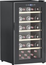 HOMCOM-Weinkühlschrank-Metall, Hartglas-53,8L x 45,1B x 79,8H cm-Schwarz