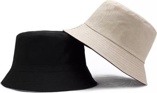 Chapeau bob réversible Knaak - Taille S/M - Zwart & Beige