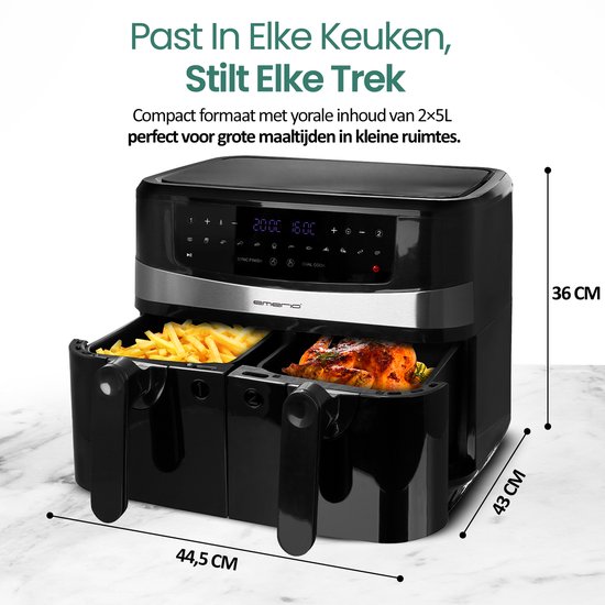 TurboTronic AF7W Airfryer XL - Heteluchtfriteuse met Raam - 7,5 Liter - Zwart TurboTronic AF7W Airfryer XL - Heteluchtfriteuse met Raam - 7,5 Liter - Zwart