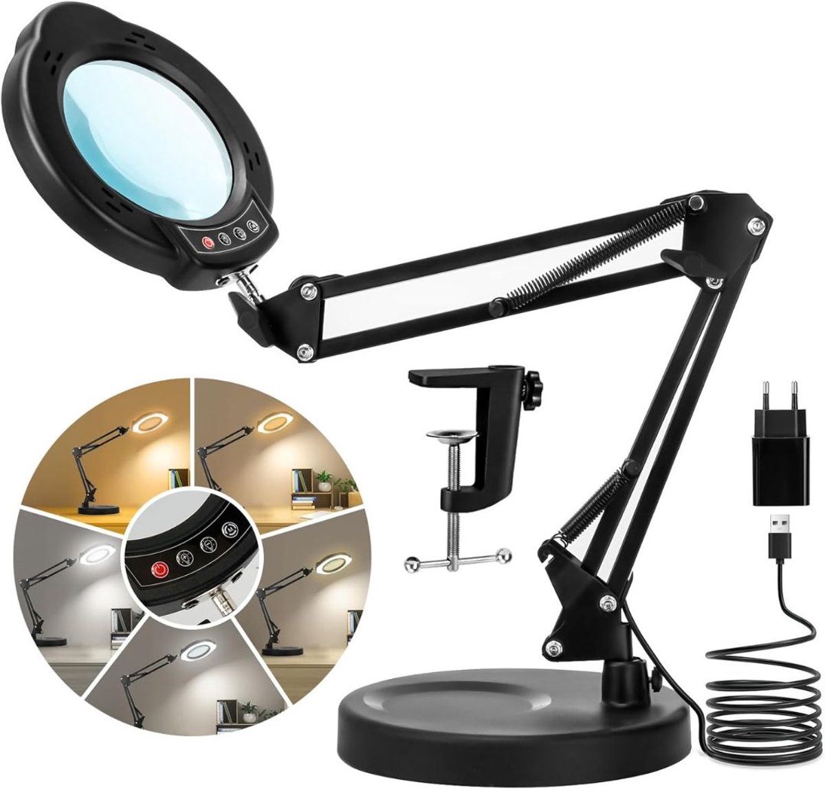 CLGP® Vergrootglas Met Verlichting - Loeplamp met Led Verlichting - Zwart