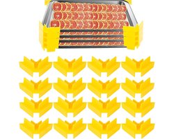 16 stuks - traystapelaars - compatibel met vriesdroger traystapelaars - ruimtebesparende vriesdrogermachine van kunststof - accessoires voor efficiënte voedselbewaring - geel