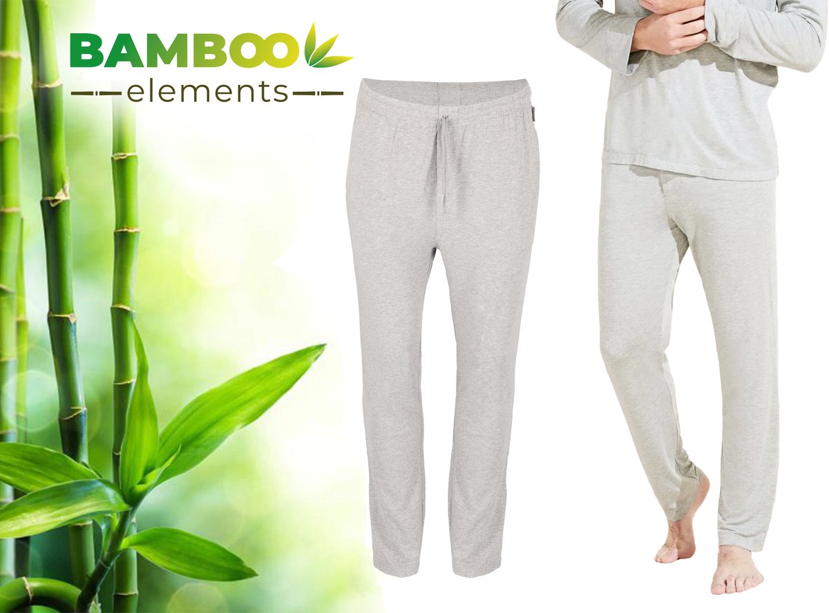 Bamboe Pyjama Broek Heren - Grijs - Maat L - Pyama Heren Volwassenen - Loungebroek Heren Pyjama Volwassen