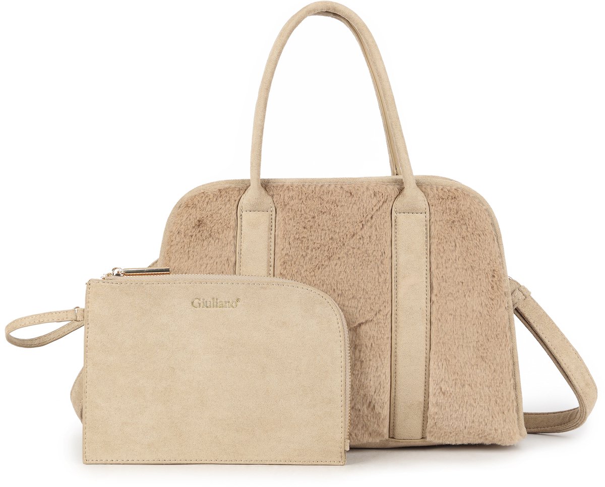Kunst bont handtas Alina - Bont - Beige