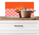 Spatscherm keuken 60x30 cm - Kookplaat achterwand Sinaasappel - Glazen - Oranje - Muurbeschermer - Spatwand fornuis - Hoogwaardig aluminium