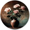 Stilleven, Realistische kunst, Rozen, Roze, bruin, groen, beige, blauw