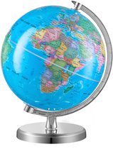 Globe rotatif avec support, 8 pouces/203,2 mm, Globe d'apprentissage à 360 °, matériau ABS, fuseau horaire précis pour l'apprentissage des Enfants , Decor Géographie pour la salle de classe et la maison