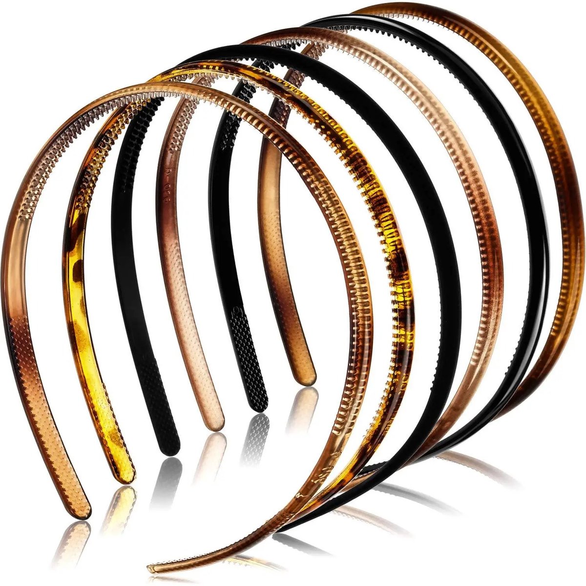 WiseGoods Premium Haarband Set Dames - 6 Stijlvolle Haarbanden - Haaraccessoires - Haarbandjes - Haar Accessoires - Bruin / Zwart