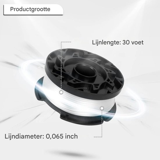 Spoelklos - spoel - Spoelen - Vervangende spoelen - Maaidraad - met draad - spoeldraad - draadspoel - trimdraad - grastrimmer kantenmaaier - Trimmerdraad - geschikt voor Black & Decker - 3 stuks van Merkloos	 — afbeelding 3