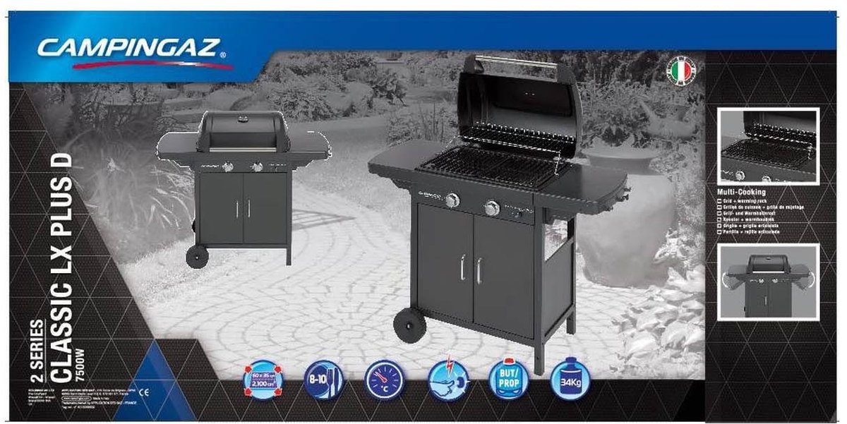 Campingaz 2 Series Classic LX Plus Gas barbecue - 2-Branders - opklapbare zijtafels - Zwart – foto 6