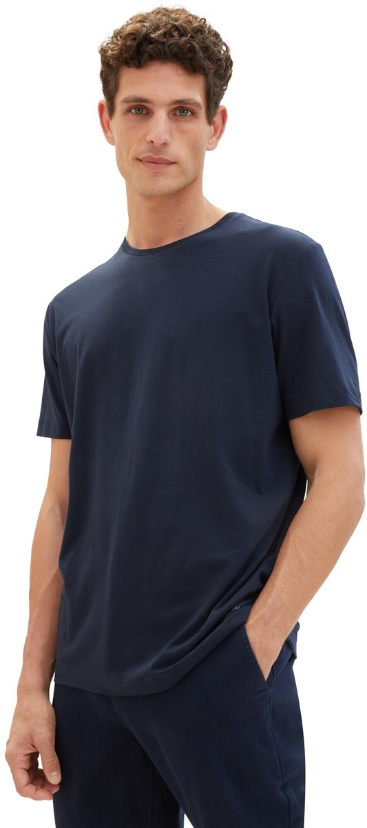 Tom Tailor - Basic T-shirts in een 2-pack - Maat M - Dark Blue