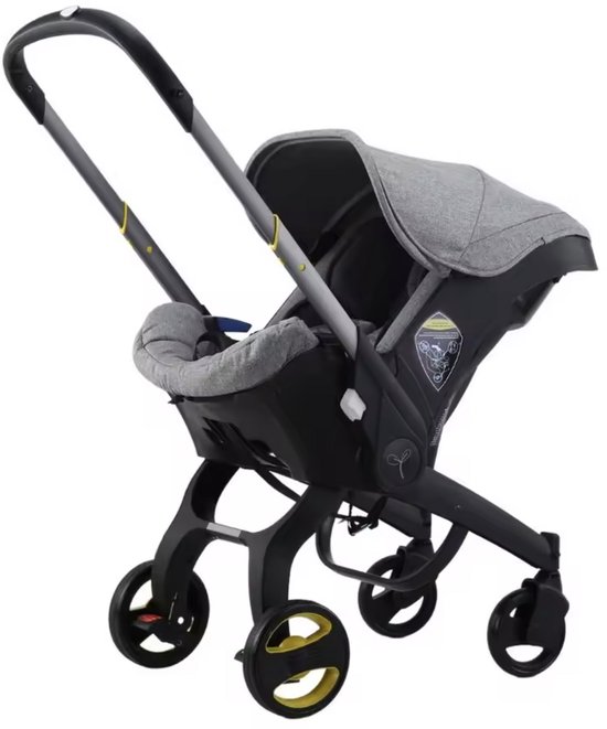 Foto: Varnox kinderwagen 3 in 1 kinderwagen bedje buggy autostoel opvouwbaar naar autostoel rvs frame grijs zwart