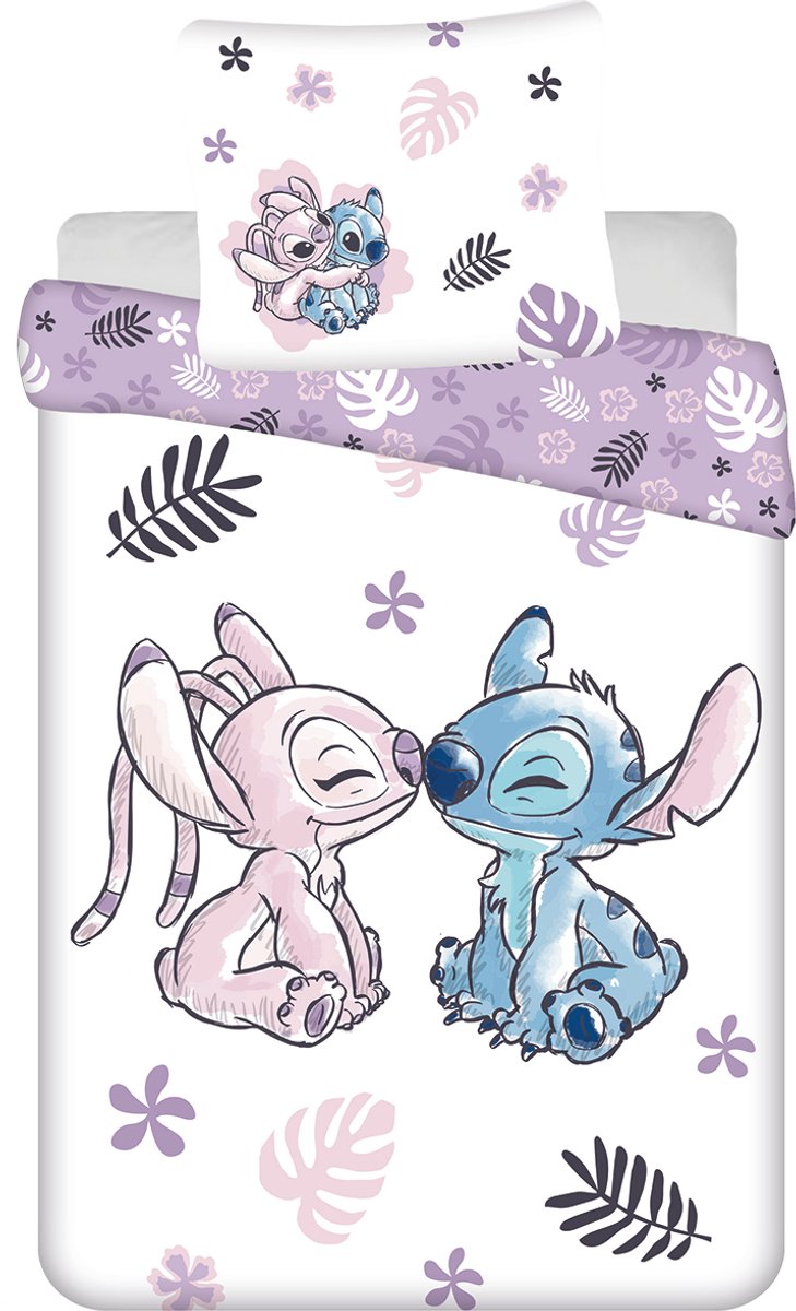Lilo en Stitch dekbedovertrek Stitch & Angel 160 x 200 cm - 70 x 80 cm - katoen