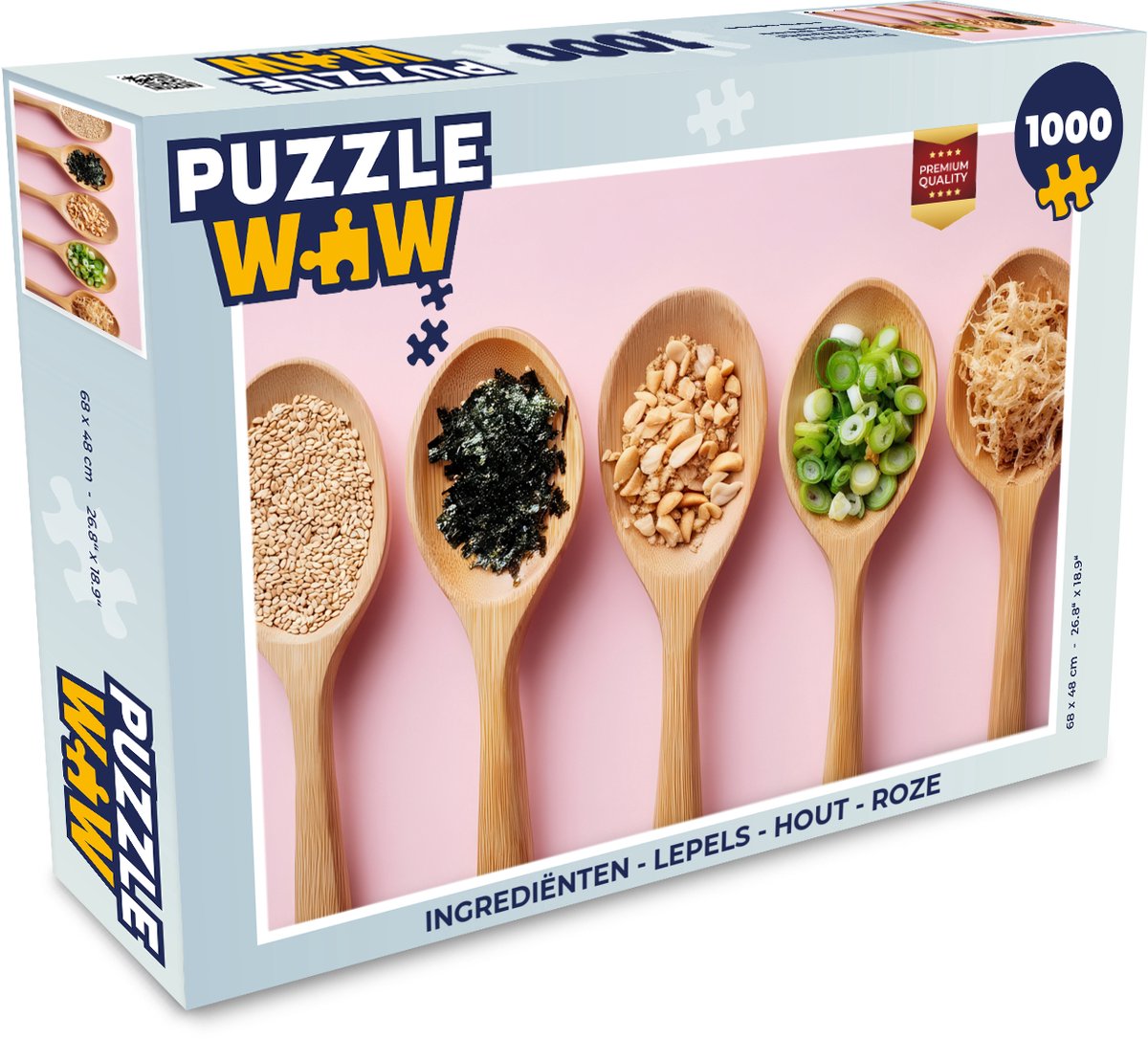 Puzzel Ingrediënten - Lepels - Hout - Roze - Legpuzzel - Puzzel 1000 stukjes volwassenen