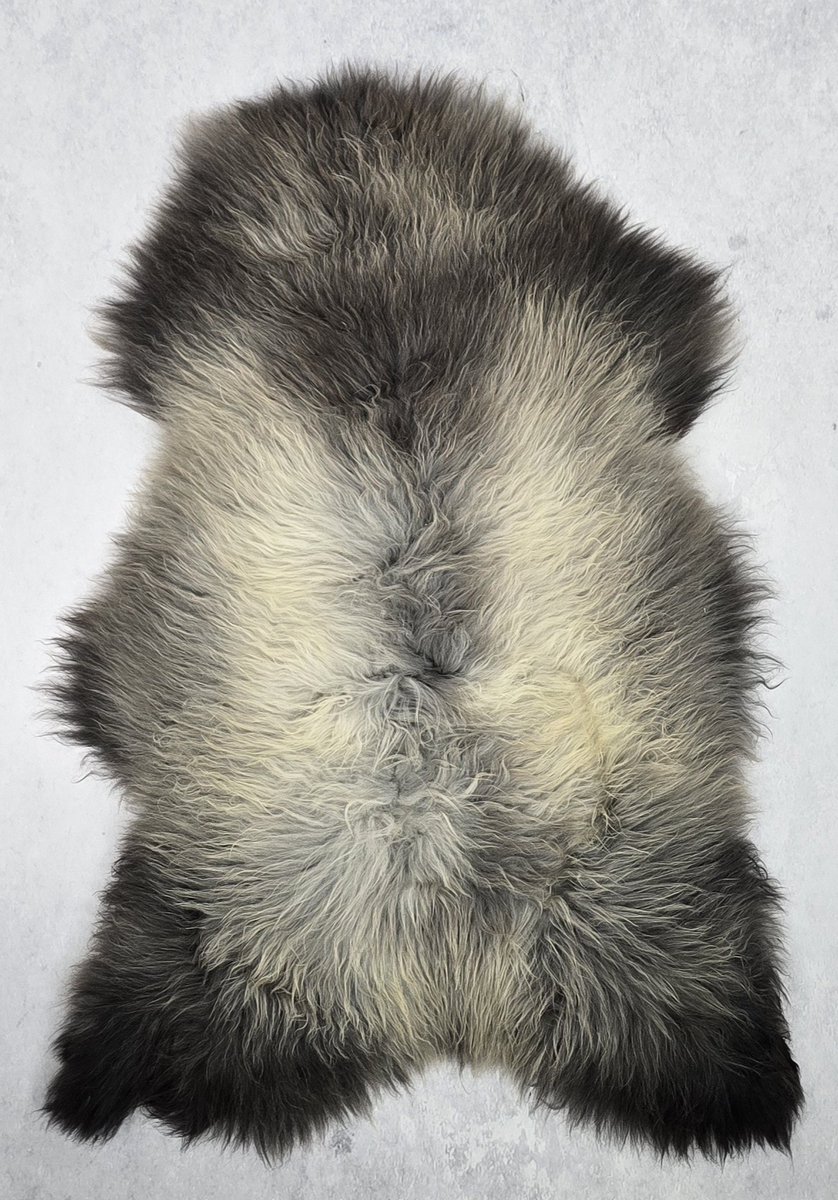 Schapenvacht- Exclusieve collectie - Bruin Grijs - 100% natuurlijke wollen vacht - 110x80 cm