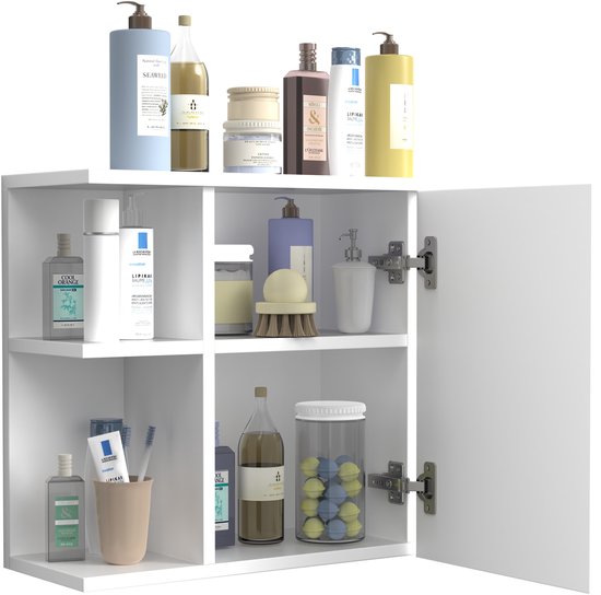 Geïntegreerd Stopcontact Elektrische Tandenborstel Relaxdays Spiegelkast Badkamer - Met Stopcontact, 55x35x12 Cm, Wit, Hangend, Incl. Plank Hangende Spiegelkast Voor Wastafel