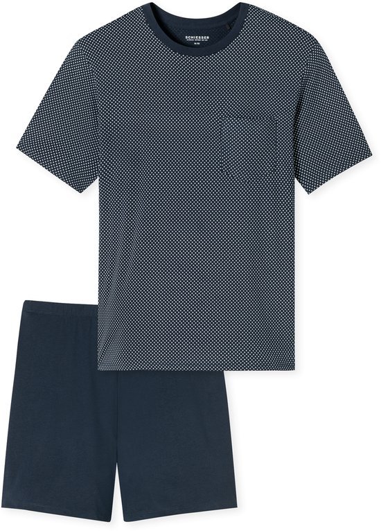 Heren pyjama V-hals blauw Robson | Gratis verzending | Online de