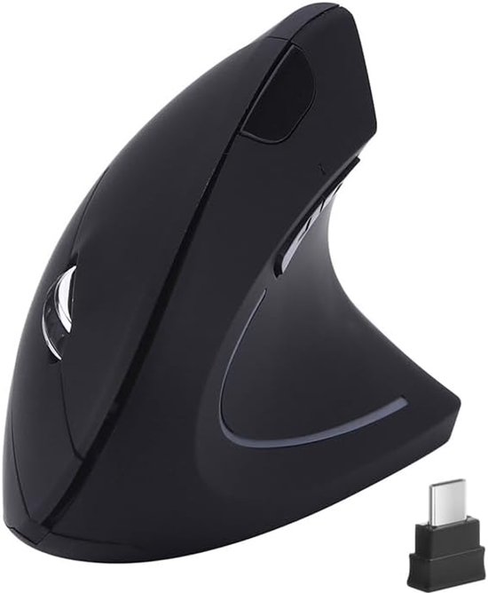 Verticale draadloze muis met type C, draadloze 2,4G USB C-muis, ergonomische muis met type C-ontvanger voor MacBook, computer, laptop en alle apparaten met type C