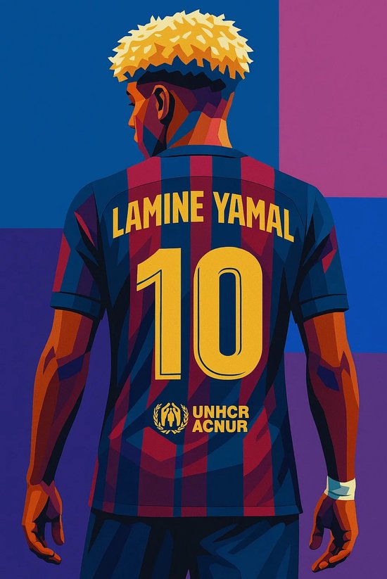 Affiche Lamine Yamal - Posters Voetbal - Attaquant - Sport - Pop Art - Décoration murale Murale Salon - Papier 180 grammes - XS6415WV - Format 30 x 40 cm