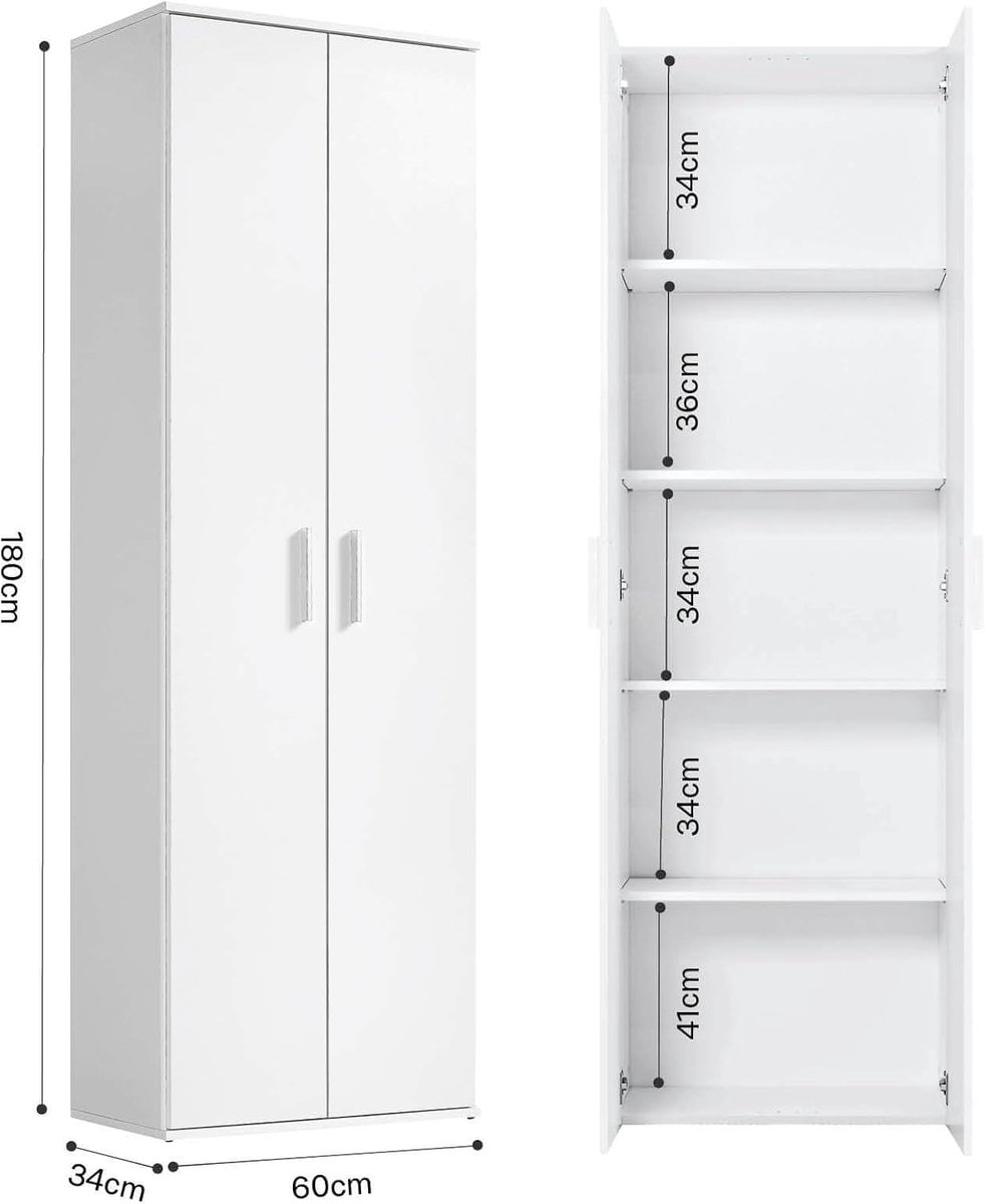 mokebo Opbergkasten Bureaukast 'Der Lange' (60 x 180 cm) multifunctionele Archiefkast in wit hout