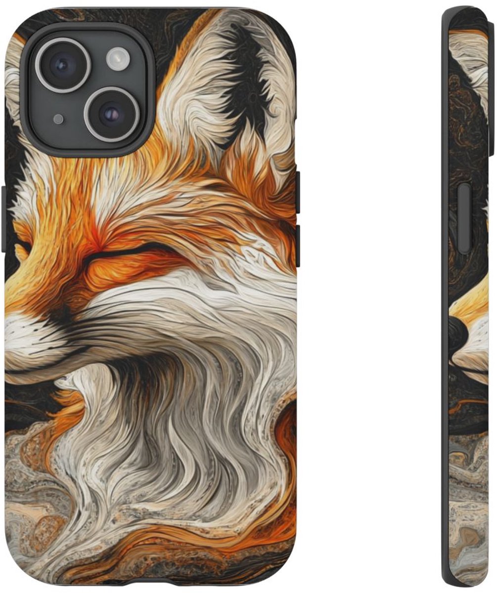 Abstracte Voskop Illustratie – Mat Stevig Hoesje Geschikt voor iPhone 15