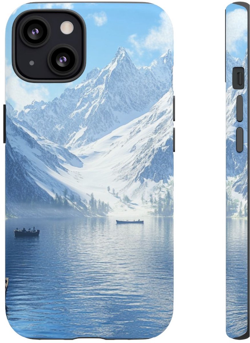 Sereen Bergmeer met Reddingsboten – Telefoonhoesje Geschikt voor iPhone 13