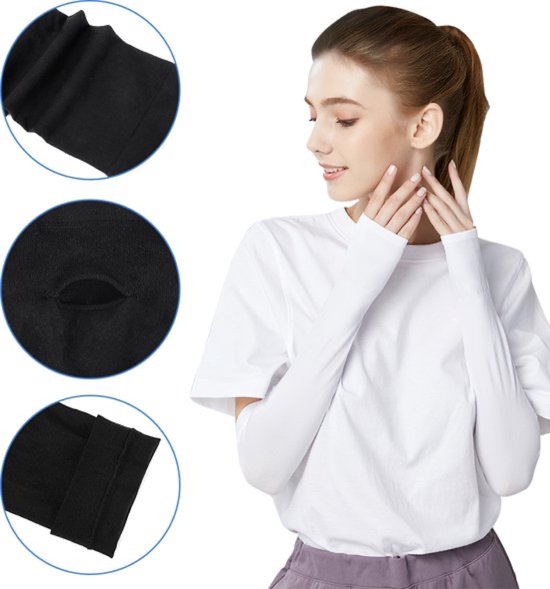 4 Paar Compressie Arm Sleeves - Armstukken Wielrenen - Hardlopen Armwarmers - UV Bescherming - One Size van Merkloos — afbeelding 4
