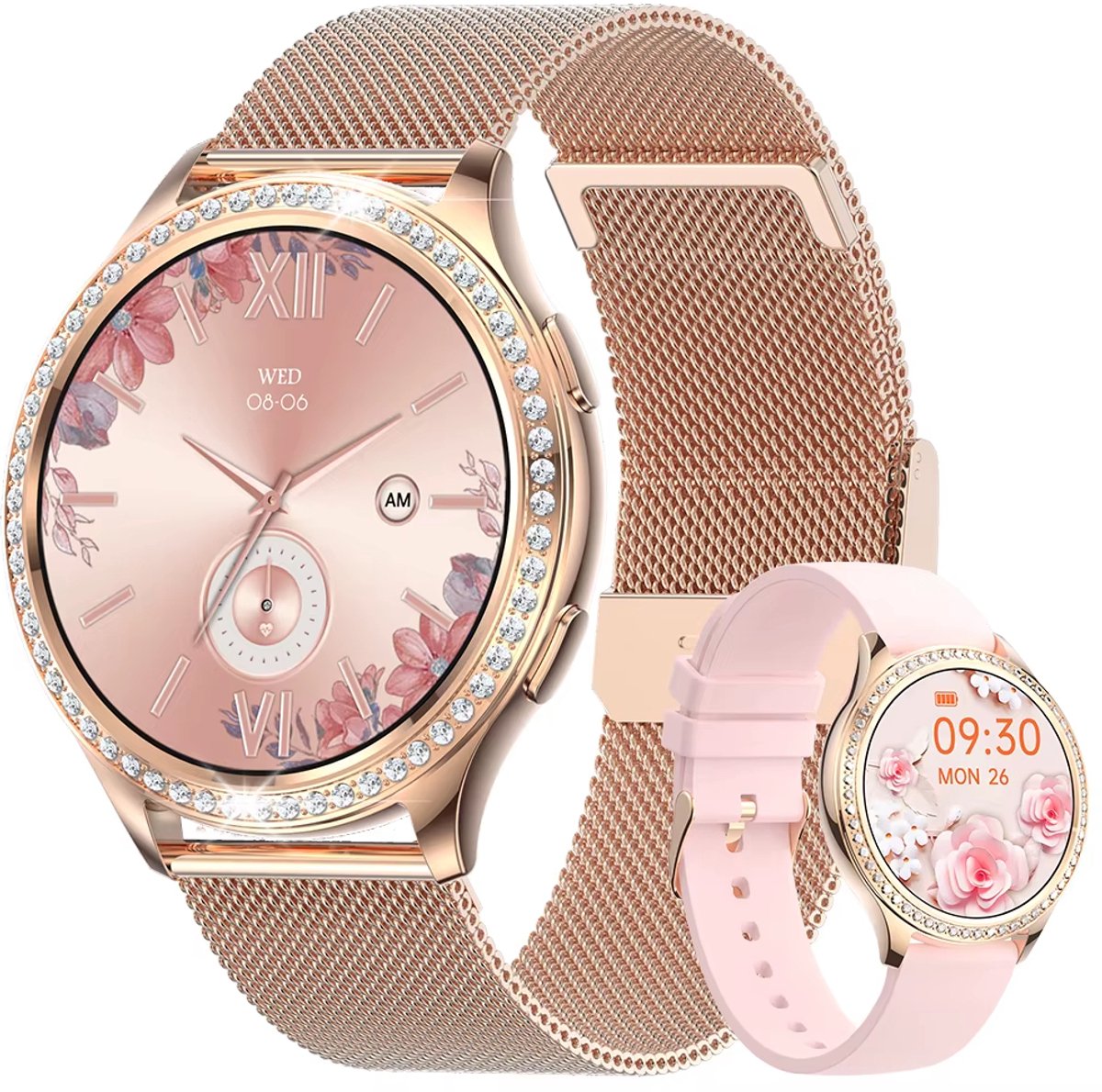 Bluetooth Smartwatch Dames Waterdicht Goud met Bellen