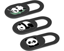 Laptop Camera Cover Slide, 0,02 inch ultradunne schattige panda geschikt voor MacBook Pro laptops smartphone Mac pc geschikt voor Echo Spot Show, webcamhoes ter bescherming van uw visuele privacy (Panda-zwart)